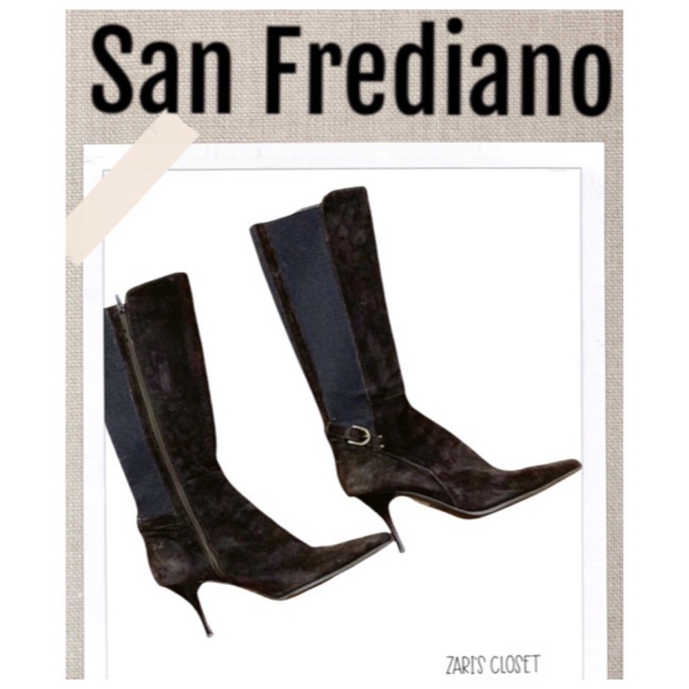 San Frediano Boots Rare Leather/Suede Italian Made Stunning Brown Boots Size 7.5